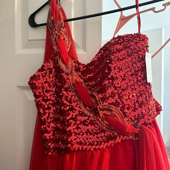 1940 Red Sequin Long Dress | Color: Red | Size: S | Nikysama's Closet